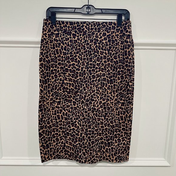J. Crew Cotton Pencil Skirt in Leopard Size 4 - Picture 2 of 6